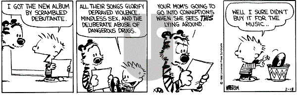 Calvin and Hobbes - Tuesday February 18, 1986 Comic Strip