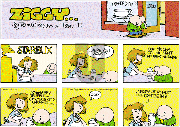 Ziggy - Sunday April 7, 2002 Comic Strip