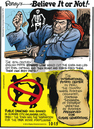 Ripley's Believe It or Not on Wednesday October 15, 2014 Comic Strip