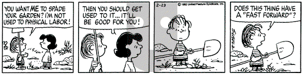 Peanuts on Tuesday February 23, 1982 Comic Strip