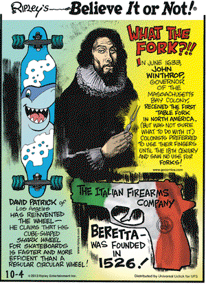 Ripley's Believe It or Not on Friday October 4, 2013 Comic Strip