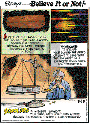 Ripley's Believe It or Not on Monday August 18, 2014 Comic Strip