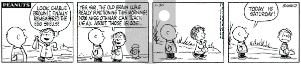 Peanuts on Saturday January 30, 1960 Comic Strip