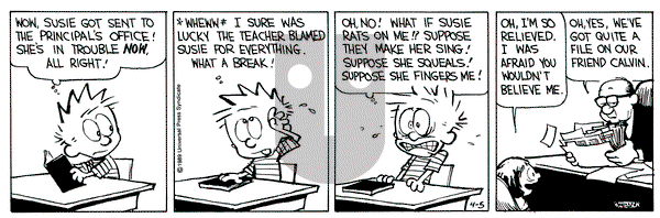 Calvin and Hobbes on Wednesday April 5, 1989 Comic Strip