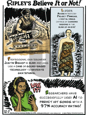Ripley's Believe It or Not - Thursday December 7, 2023 Comic Strip