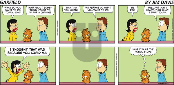Garfield on Sunday March 17, 2019 Comic Strip