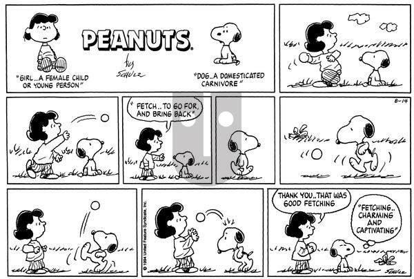 Peanuts on Sunday August 14, 1994 Comic Strip