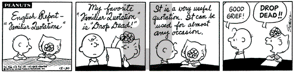 Peanuts on Tuesday December 30, 1975 Comic Strip