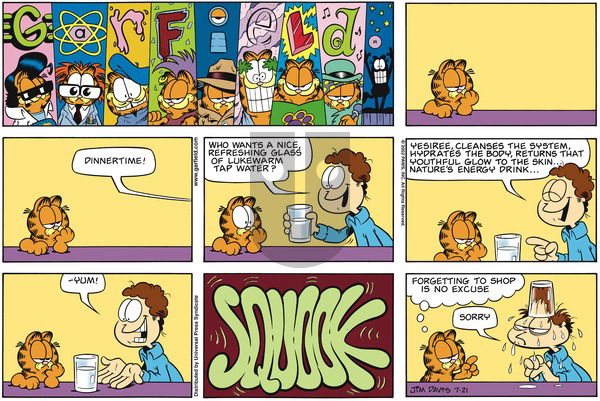 Garfield on Sunday July 21, 2002 Comic Strip
