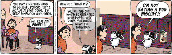 Pooch Cafe on Tuesday April 1, 2014 Comic Strip