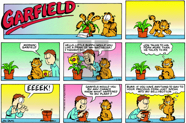 Garfield on Sunday January 5, 1986 Comic Strip