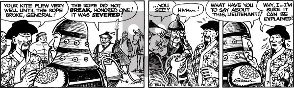 Alley Oop on Saturday July 6, 1974 Comic Strip