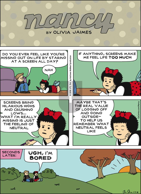 Nancy on Sunday November 4, 2018 Comic Strip