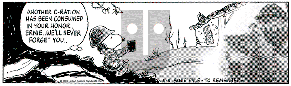 Peanuts on Thursday November 11, 1999 Comic Strip