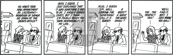 Doonesbury on Wednesday January 15, 1975 Comic Strip