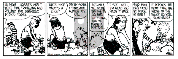 Calvin and Hobbes on Friday September 11, 1987 Comic Strip