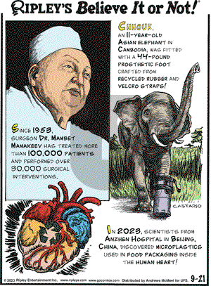 Ripley's Believe It or Not - Thursday September 21, 2023 Comic Strip