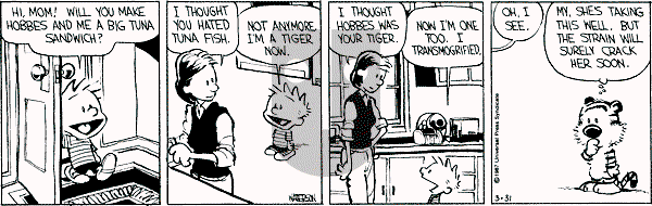 Calvin and Hobbes - Tuesday March 31, 1987 Comic Strip