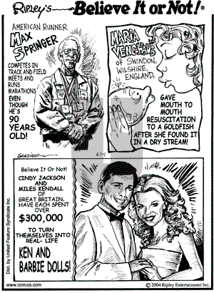 Ripley's Believe It or Not on Monday June 14, 2004 Comic Strip