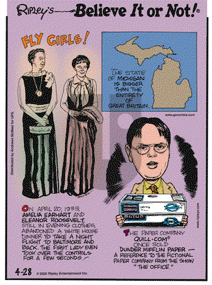Ripley's Believe It or Not on Tuesday April 28, 2020 Comic Strip