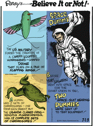 Ripley's Believe It or Not on Wednesday July 13, 2011 Comic Strip