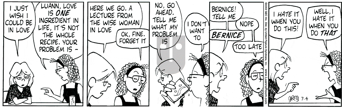 Luann - Thursday July 4, 2002 Comic Strip