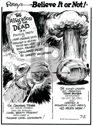 Ripley's Believe It or Not on Thursday February 14, 2008 Comic Strip
