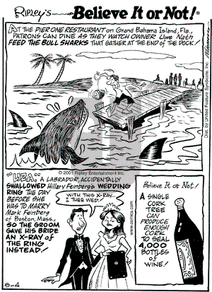 Ripley's Believe It or Not on Friday May 4, 2001 Comic Strip