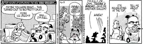 Over the Hedge on Saturday April 19, 2003 Comic Strip