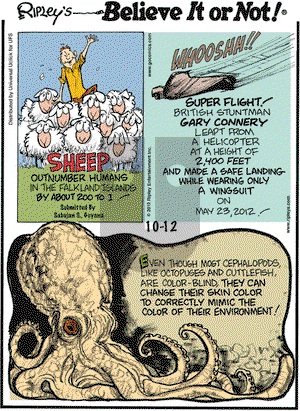Ripley's Believe It or Not on Friday October 12, 2012 Comic Strip