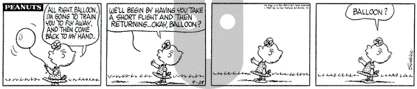 Peanuts on Thursday September 28, 1967 Comic Strip