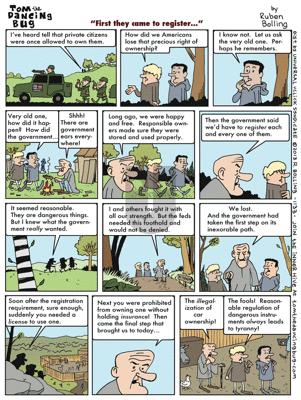 Tom the Dancing Bug on Friday April 12, 2013 Comic Strip