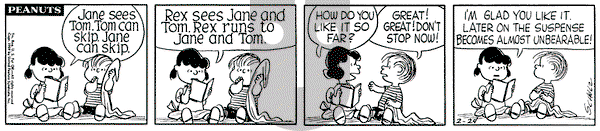 Peanuts on Tuesday February 24, 1959 Comic Strip