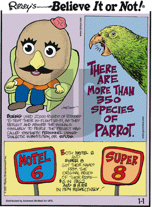 Ripley's Believe It or Not on Friday January 1, 2021 Comic Strip
