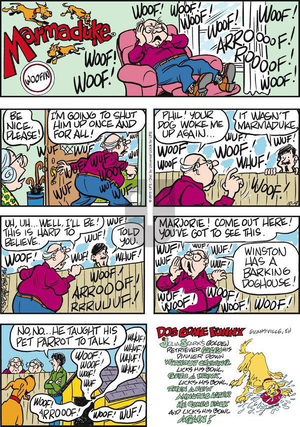 Marmaduke on Sunday October 4, 2015 Comic Strip