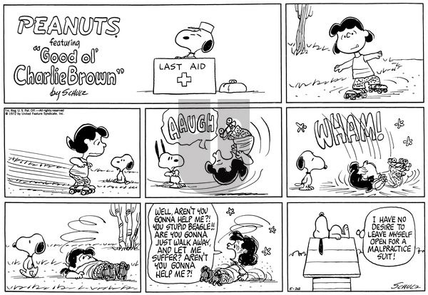 Peanuts on Sunday May 28, 1972 Comic Strip