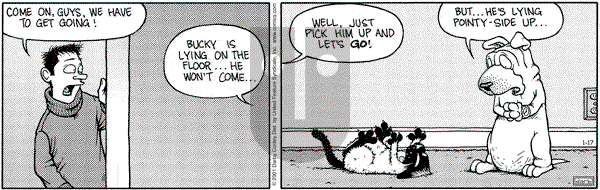Get Fuzzy on Wednesday January 17, 2001 Comic Strip