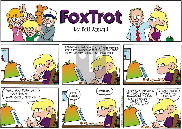 FoxTrot on Sunday March 16, 2003 Comic Strip