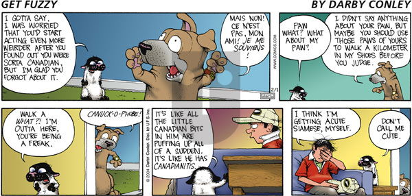 Get Fuzzy on Sunday February 1, 2004 Comic Strip