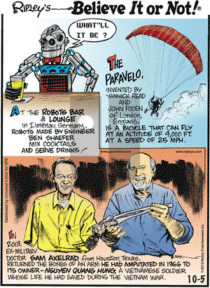 Ripley's Believe It or Not on Saturday October 5, 2013 Comic Strip