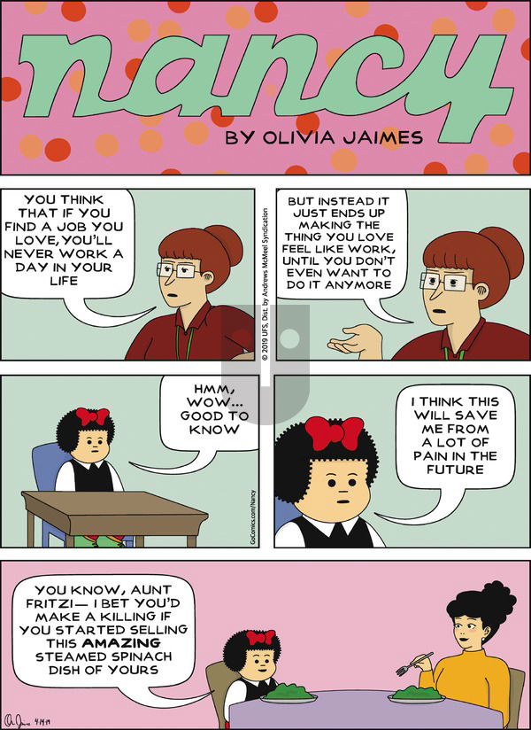Nancy on Sunday April 14, 2019 Comic Strip