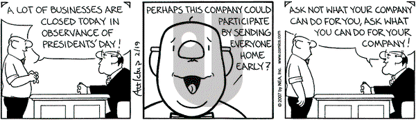 The Born Loser on Monday February 19, 2007 Comic Strip