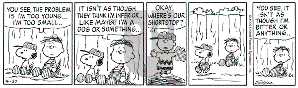 Peanuts on Tuesday April 27, 1999 Comic Strip