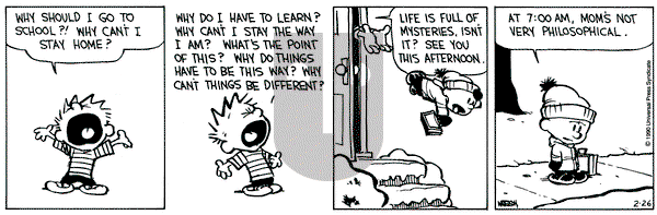 Calvin and Hobbes on Monday February 26, 1990 Comic Strip