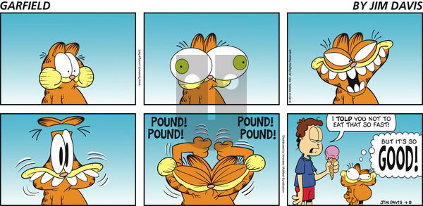 Garfield on Sunday April 8, 2018 Comic Strip