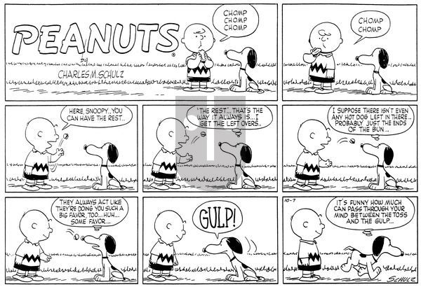 Peanuts on Sunday October 7, 1956 Comic Strip