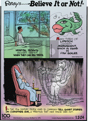 Ripley's Believe It or Not on Monday December 24, 2018 Comic Strip