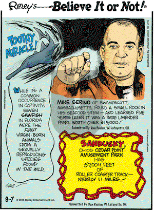 Ripley's Believe It or Not on Monday September 7, 2015 Comic Strip