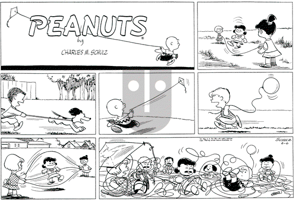 Peanuts - Sunday June 6, 1954 Comic Strip