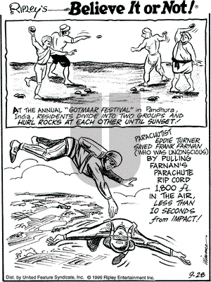 Ripley's Believe It or Not on Friday November 15, 1996 Comic Strip
